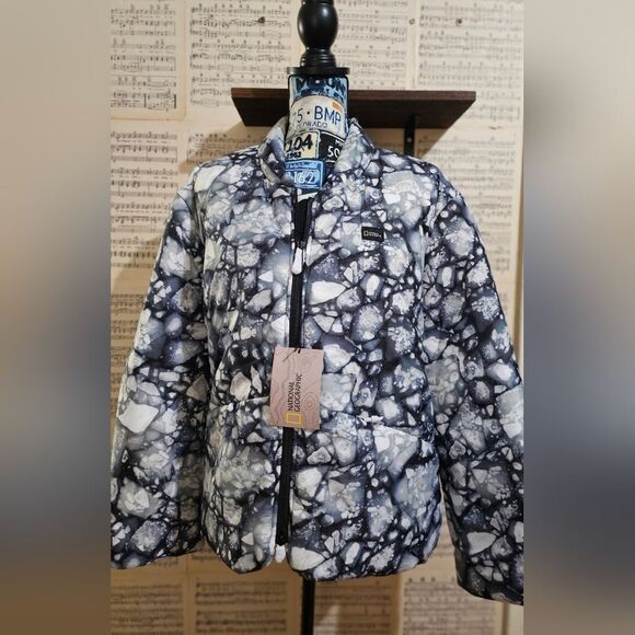 Disney National Geographic Avalanche Puffer Jacket XXL Black White - Picture 2 of 9